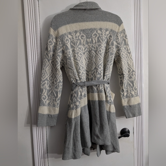 E by Eloise Anthropologie Intarsia sweater robe size L. NWT - Picture 5 of 7